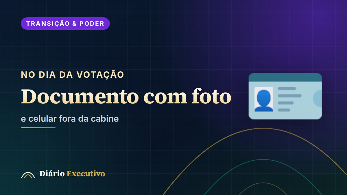 Infográfico: No dia da votação, Documento com foto, e celular fora da cabine