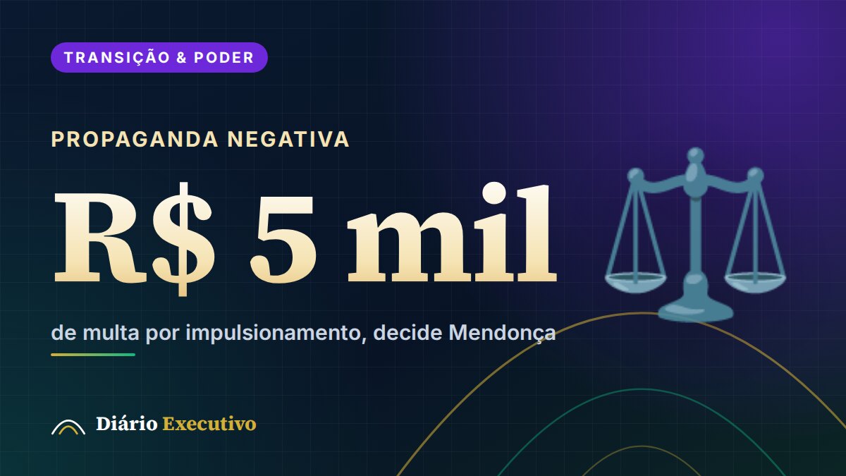 Infográfico: Propaganda negativa, R$ 5 mil, de multa por impulsionamento, decide Mendonça